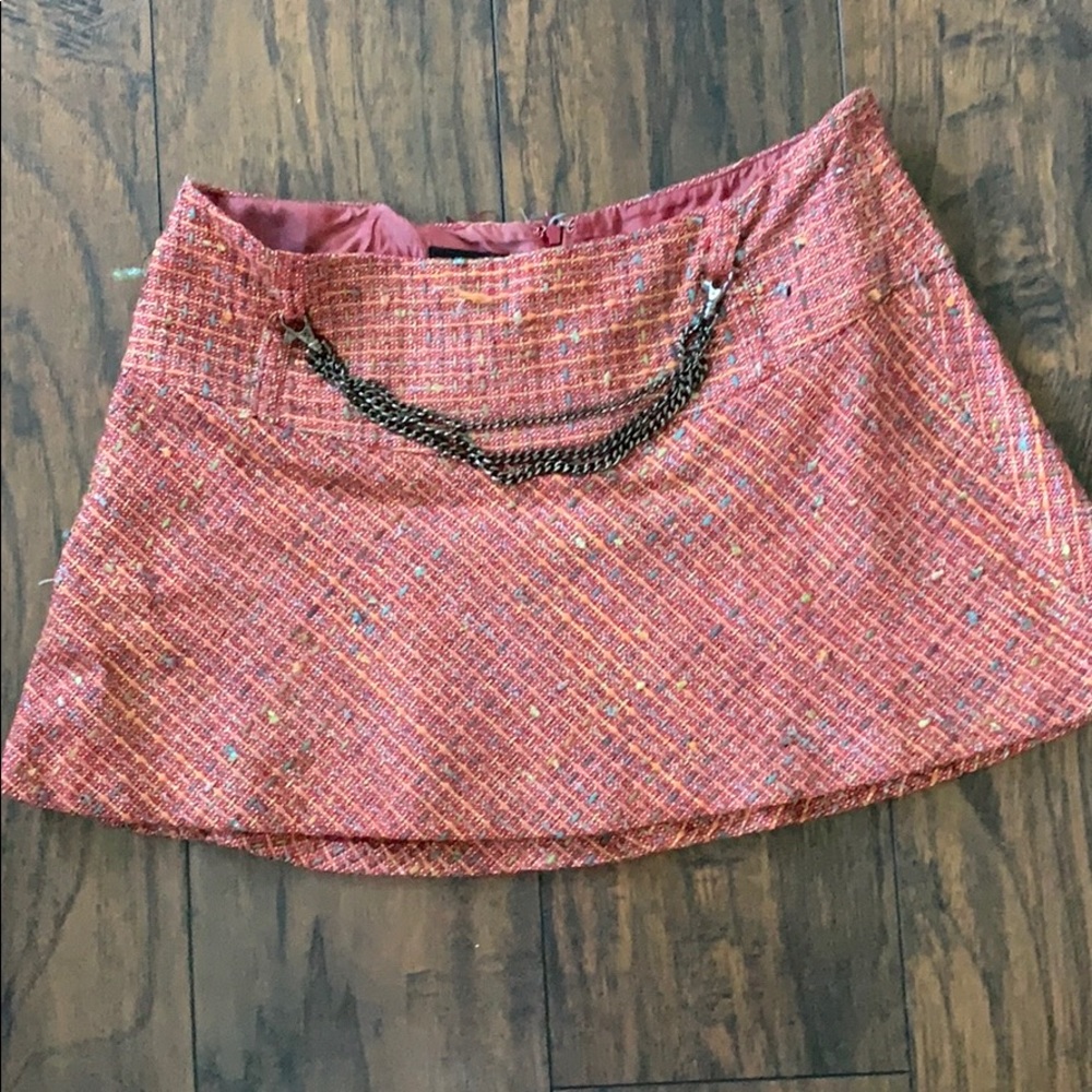 Bebe red tweed mini skirt